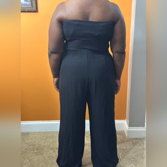 LOFT Strapless Wideleg Jumpsuit With Pockets Size 16 - Picture 3 of 7